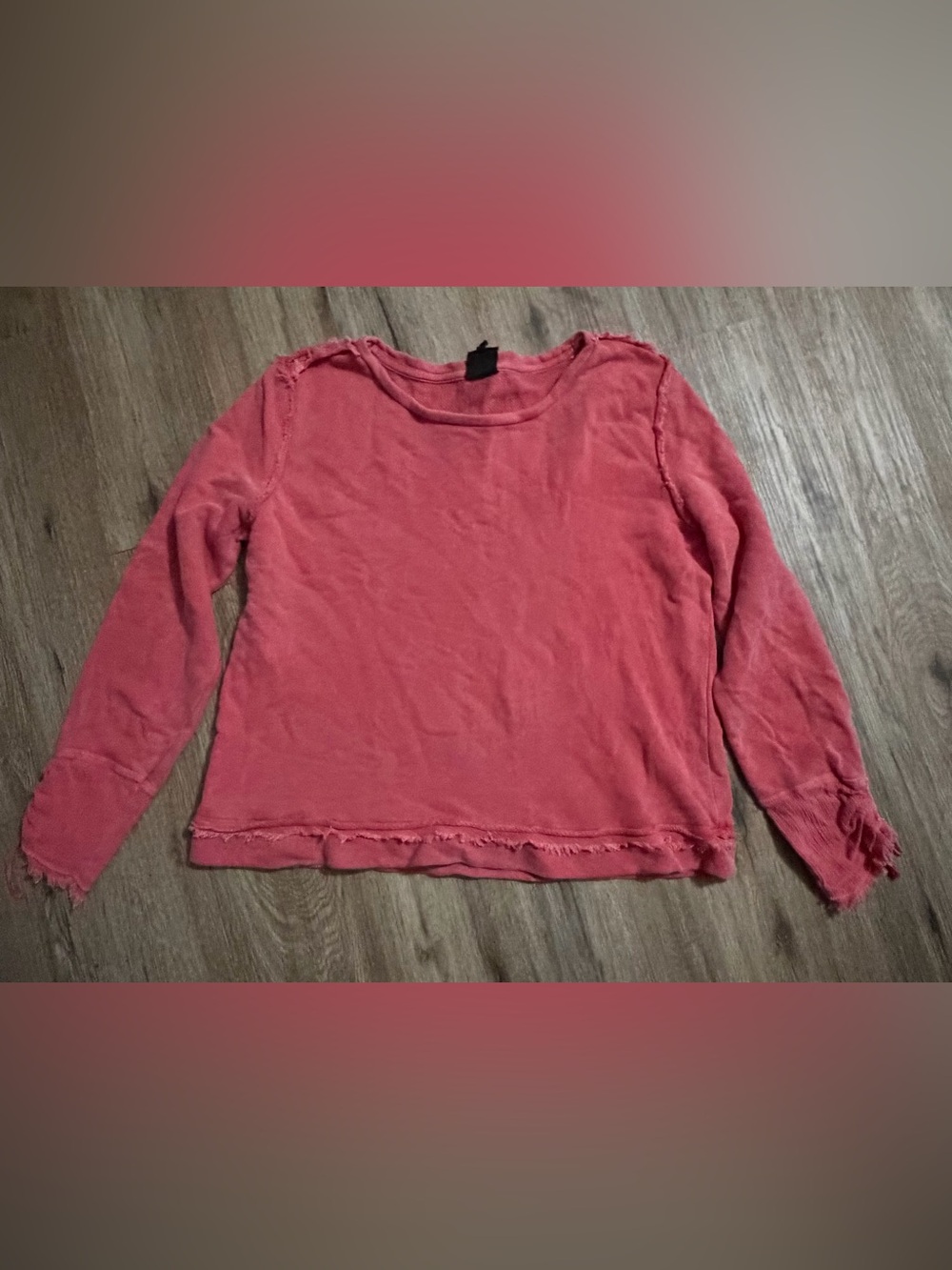 Bobeau - Washed Long-Sleeve Top - Casual Crewneck - Size Medium